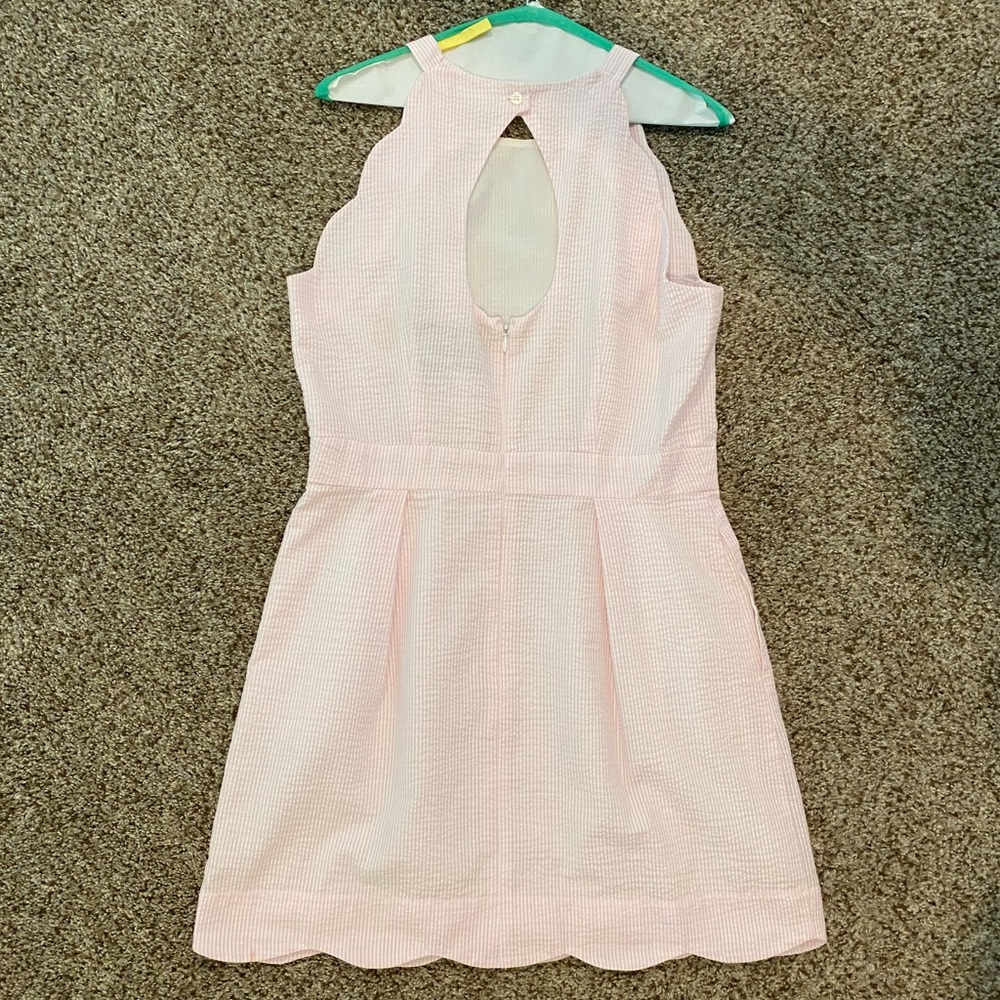 EUC Lauren James pale pink seersucker dress - Picture 2 of 2
